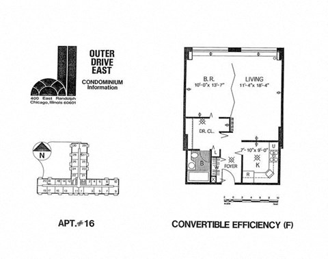 Floor plan for 1 bed, 1 bath